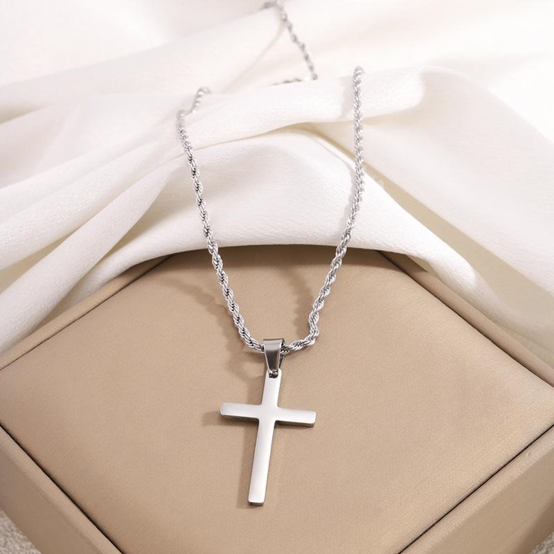 Cross Necklace for Men 2.5mm Rope Chain for Men and Women Rope Necklace for Boys