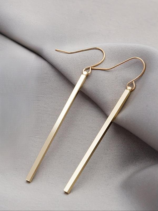 Geometric Design  Dangle Earrings, Elegant Long Barrel Shaped Drop Earrings for Women, Fashion Jewelry for Clothing Decor, Trendy Exquisite Jewelry for Gift