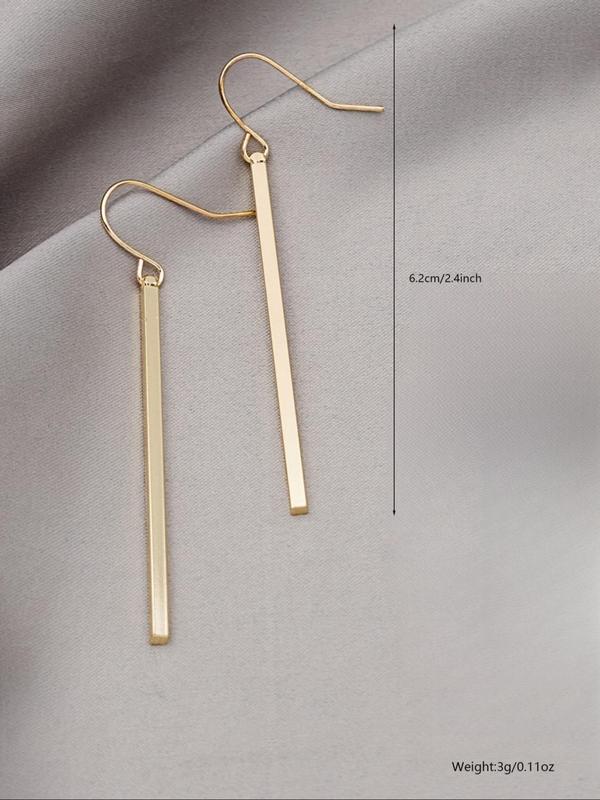 Geometric Design  Dangle Earrings, Elegant Long Barrel Shaped Drop Earrings for Women, Fashion Jewelry for Clothing Decor, Trendy Exquisite Jewelry for Gift