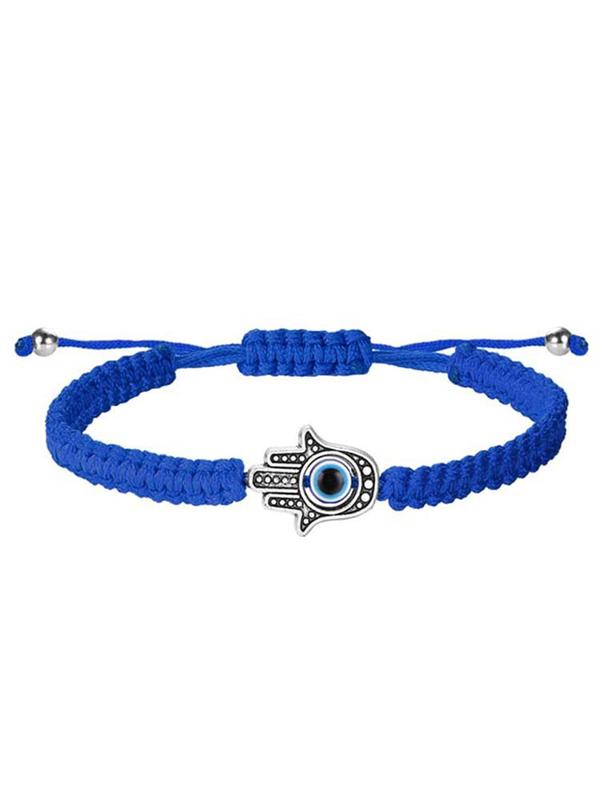 Evil Eye Hand Braided Bracelet, Unisex Hand Woven Adjustable Bracelet, Fashion Jewelry for Party, Daily Clothing Decor, Exquisite Jewelry for Gift