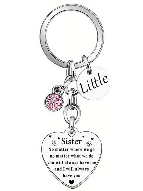 Sisters Birthday Gifts Keychain, Letter Pattern Keychain, Fashion Accessories for Sisters, Unbiological Sister, Christmas Gift for Sister