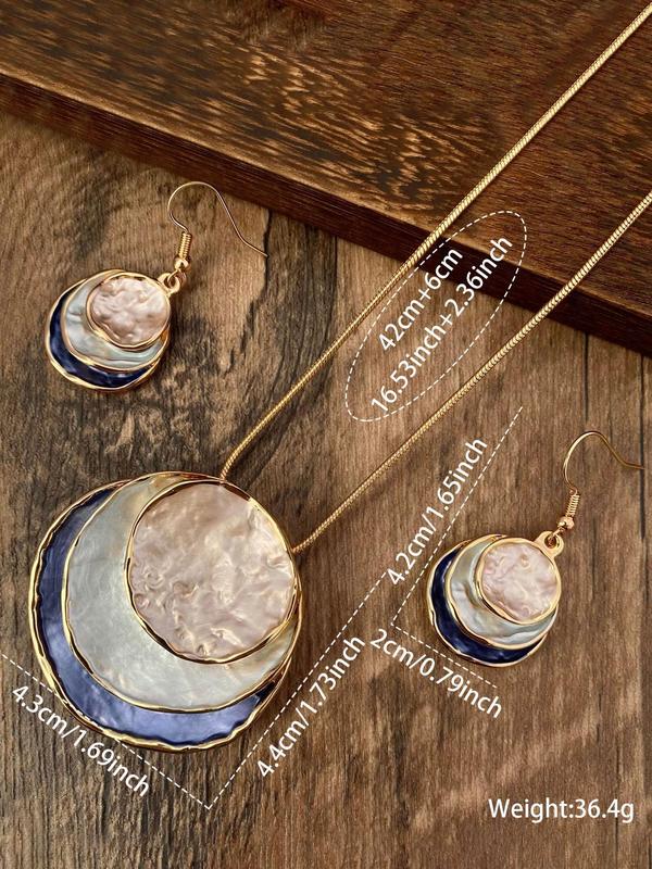 Boho Style Pendant Necklace & Dangle Earrings, Fashion Jewelry for Party, Daily Clothing Decor, Trendy All-match & Exquisite Jewelry for Birthday Gift