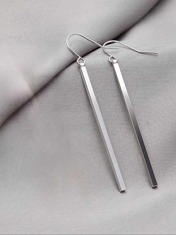 Geometric Design  Dangle Earrings, Elegant Long Barrel Shaped Drop Earrings for Women, Fashion Jewelry for Clothing Decor, Trendy Exquisite Jewelry for Gift