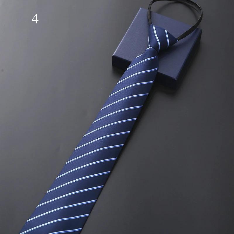 Lazy Zipper Men's Tie Business Formal Dress Wear Stripe Solid Color Zipper Necktie Wholesale Gifts for Men Slim Skinny Tie