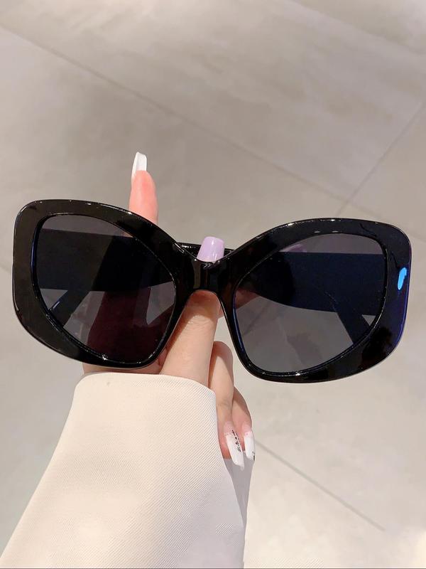 Simple Gradient Lens Sunglasses, Large Frame Fashion Sunglasses for Women, Basic Sunglasses for Outdoor Activities, Summer Accessories 2024 for Beach Travel