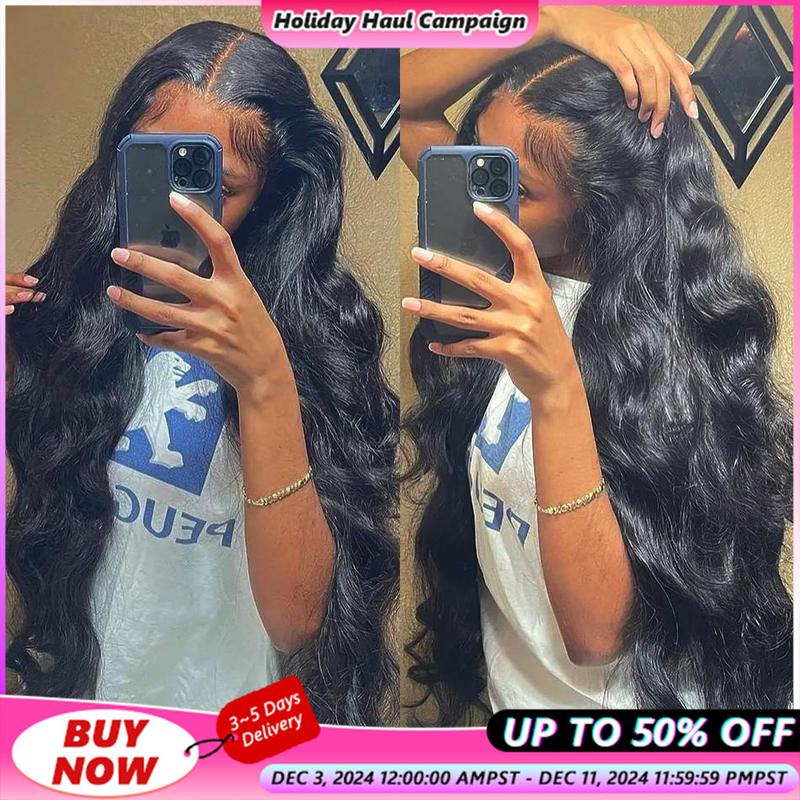 Bling Hair 13x6 Body Wave Lace Frontal Wig Human Hair Pre-plucked 13x4 Transparent Lace Front Wigs For Women 180% Density Brazilian Human Hair Wigs