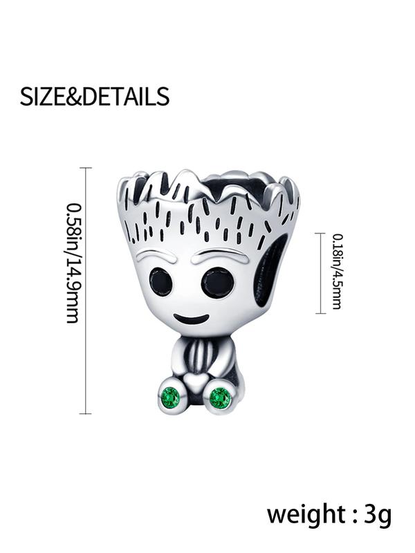 Cute Groot Design Charm, Rhinestone Decorated Pendant for Bracelet & Necklace, Fashion Accessories for Women & Girls, Trendy All-match & Exquisite Diy Jewelry for Birthday Gift