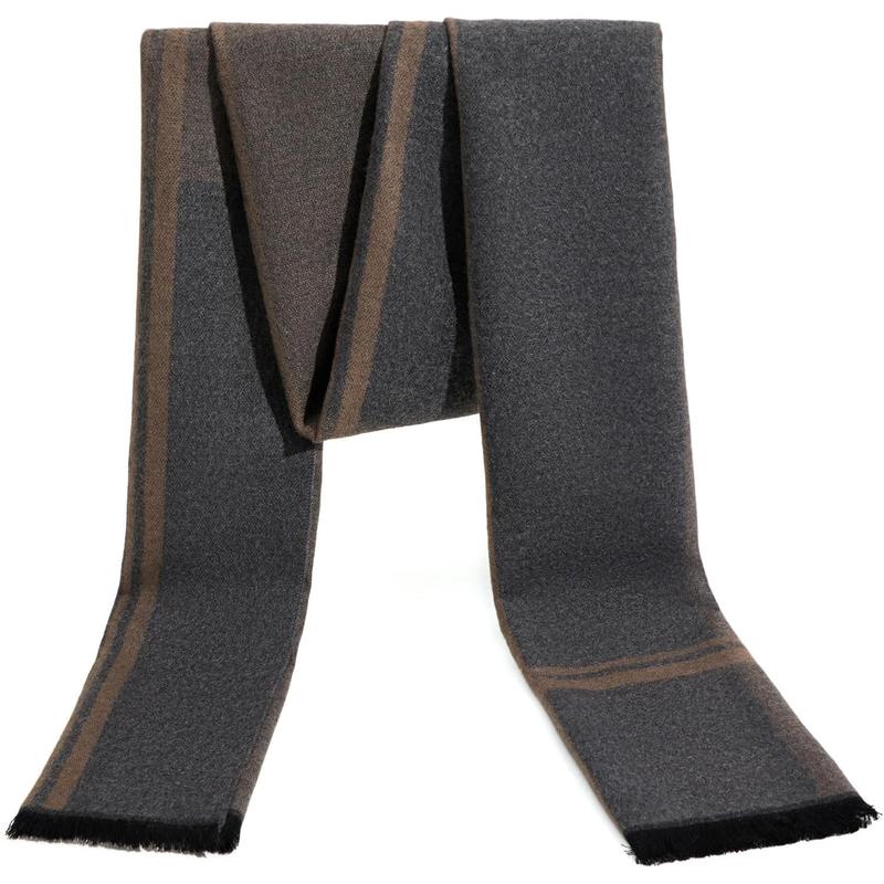 Men's Winter Warm Scarf Premium Cashmere Feel, Luxuriously Soft Long Plaid Pattern