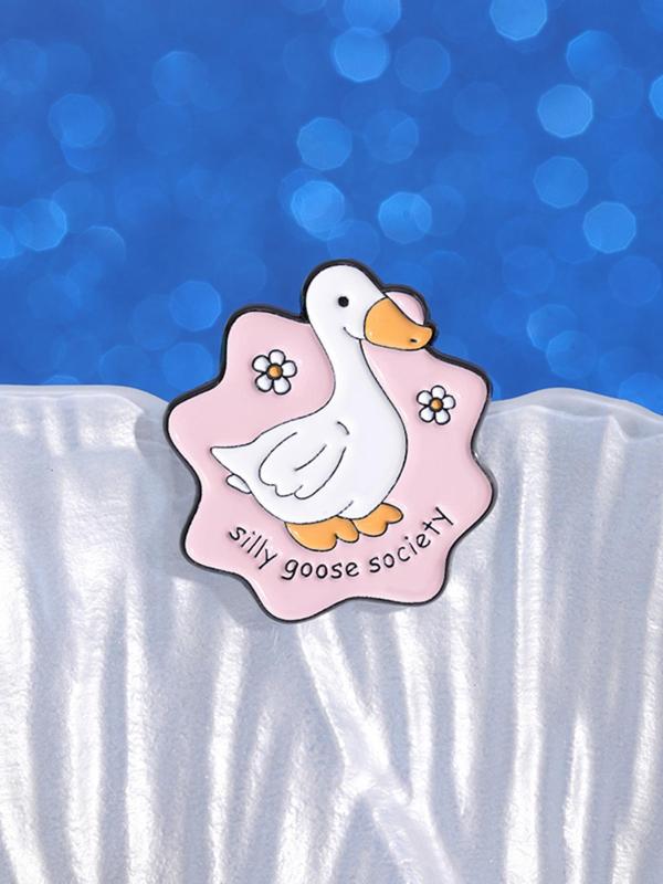 Cute Goose Design Brooch,  Animal Themed Pin Badge for Clothes Backpack Hat Decoration, Fashion Accessories for Daily Wear, Trendy Brooch for Birthday Gift