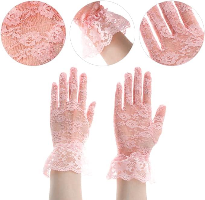 Lace Gloves,Lace Gloves Women,Tea Party Gloves,Bridal Wedding Sunblock Gloves, Opera Prom Halloween Cosplay Gloves