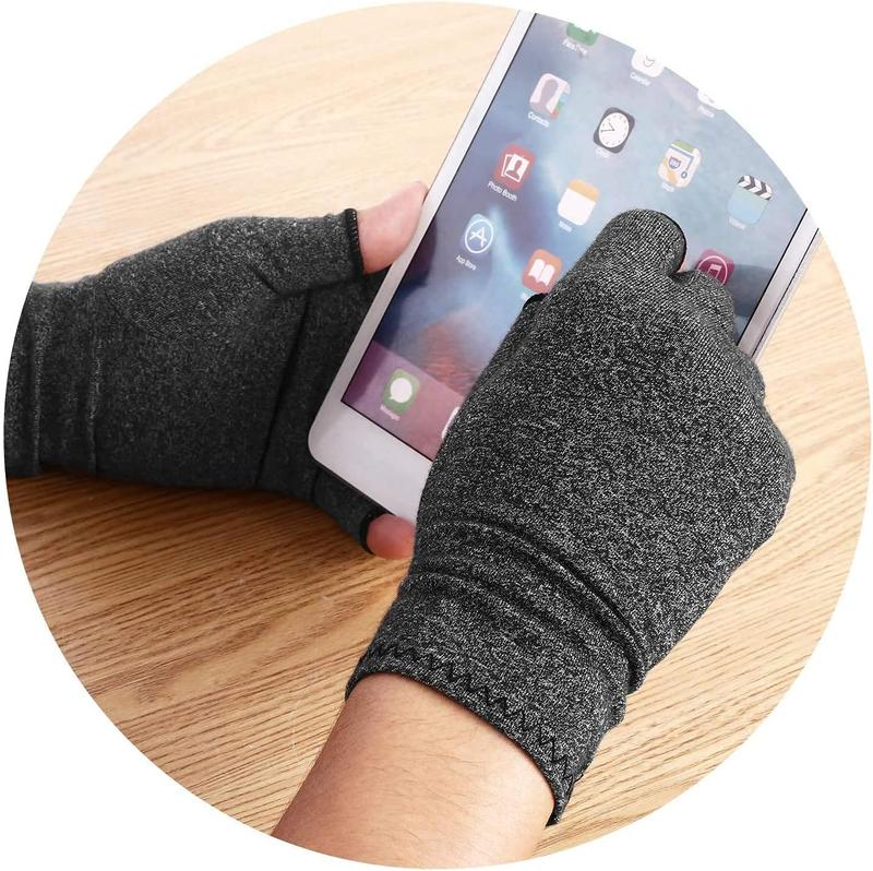 Copper Compression  Gloves.  Copper Infused Glove for  Hands, Arthritic Fingers, , Computer Typing, Hand Support. Fingerless for Women and Men