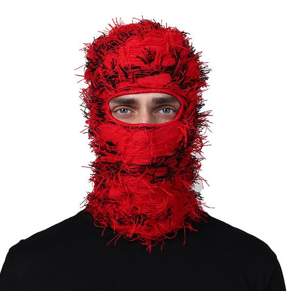 Distressed Balaclava Knitted Full Face Ski Mask Winter Windproof Neck Warmer for Men Women Distress Mask Beanie