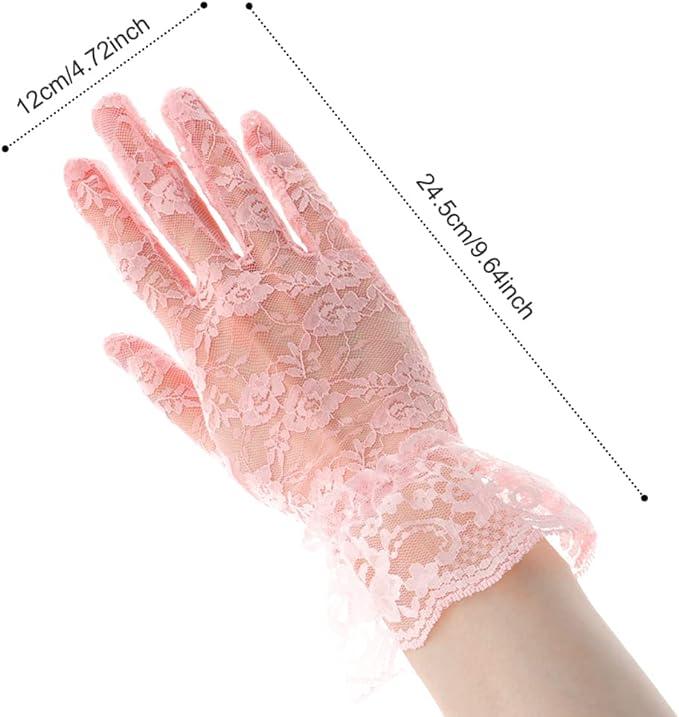 Lace Gloves,Lace Gloves Women,Tea Party Gloves,Bridal Wedding Sunblock Gloves, Opera Prom Halloween Cosplay Gloves