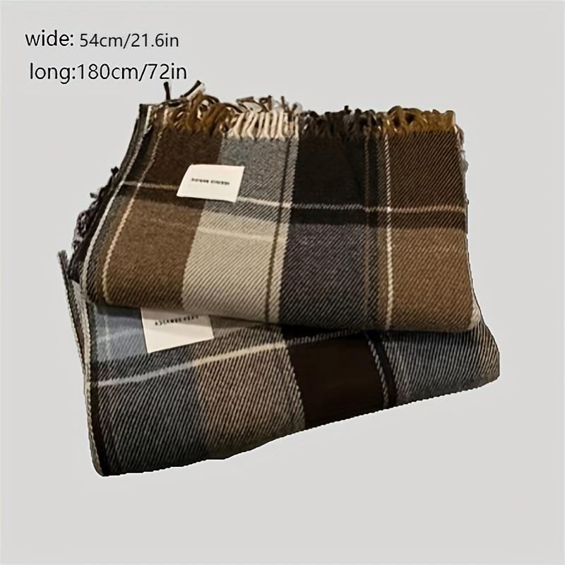 1pc Mens Winter Plaid Scarf - Soft, Warm, Versatile, and Coldproof Shawl for Couple, Perfect for Outdoor Activities and Daily Wear