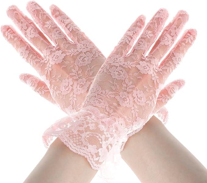 Lace Gloves,Lace Gloves Women,Tea Party Gloves,Bridal Wedding Sunblock Gloves, Opera Prom Halloween Cosplay Gloves