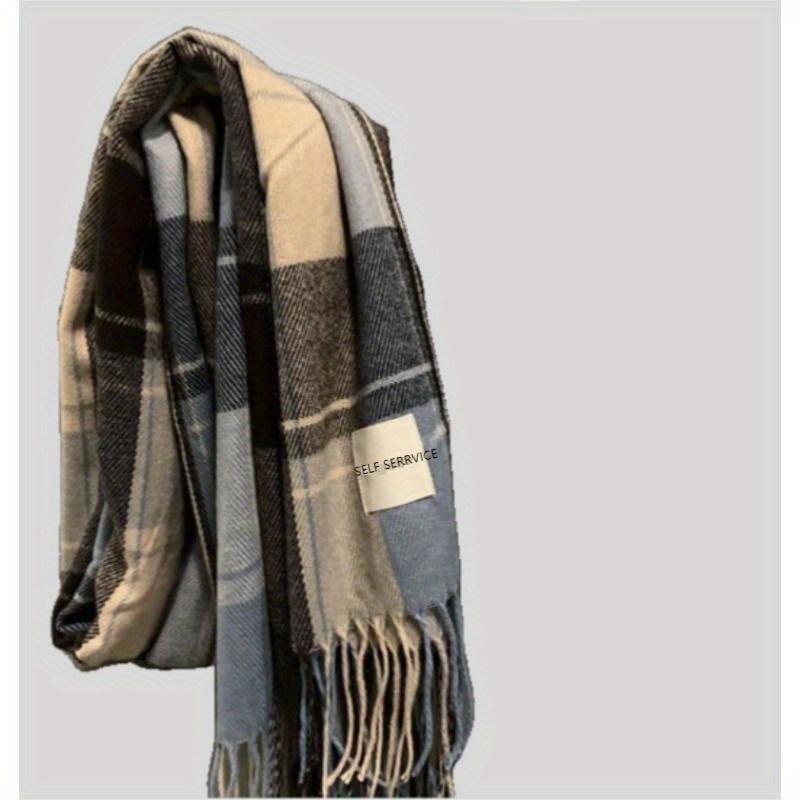 1pc Mens Winter Plaid Scarf - Soft, Warm, Versatile, and Coldproof Shawl for Couple, Perfect for Outdoor Activities and Daily Wear