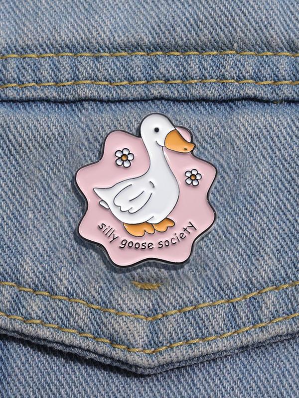 Cute Goose Design Brooch,  Animal Themed Pin Badge for Clothes Backpack Hat Decoration, Fashion Accessories for Daily Wear, Trendy Brooch for Birthday Gift