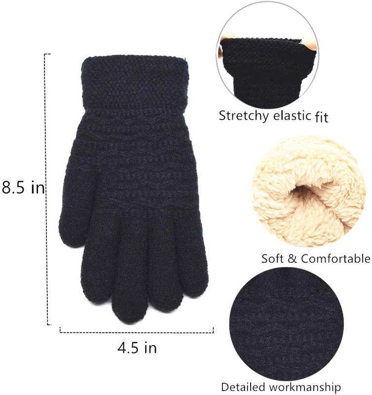 Women's Winter Warm Touch Screen Gloves Womens Thermal Cable Knit  Fleece Lined Gloves for Cold Weather