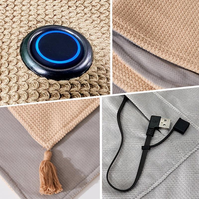 Portable USB Heated Shawl, Washable Winter Blanket for Shoulders and Lap, Cozy Heating Wrap