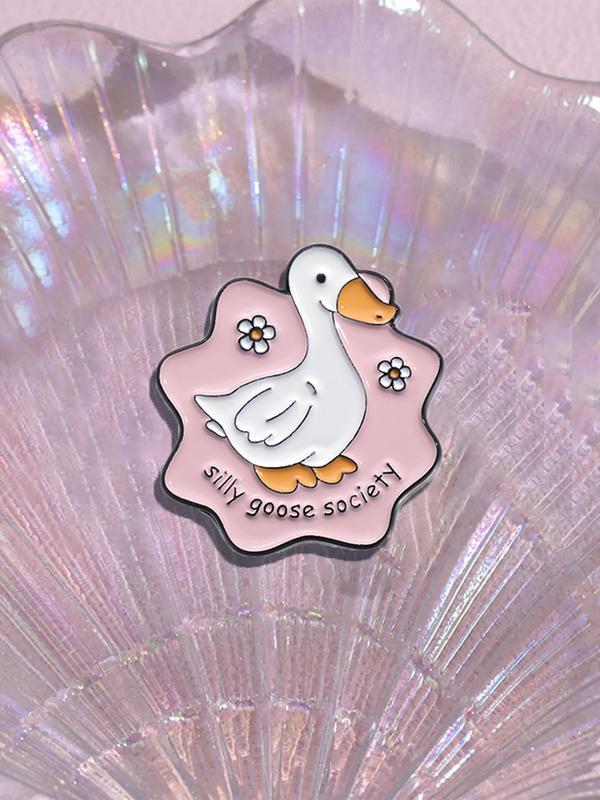 Cute Goose Design Brooch,  Animal Themed Pin Badge for Clothes Backpack Hat Decoration, Fashion Accessories for Daily Wear, Trendy Brooch for Birthday Gift