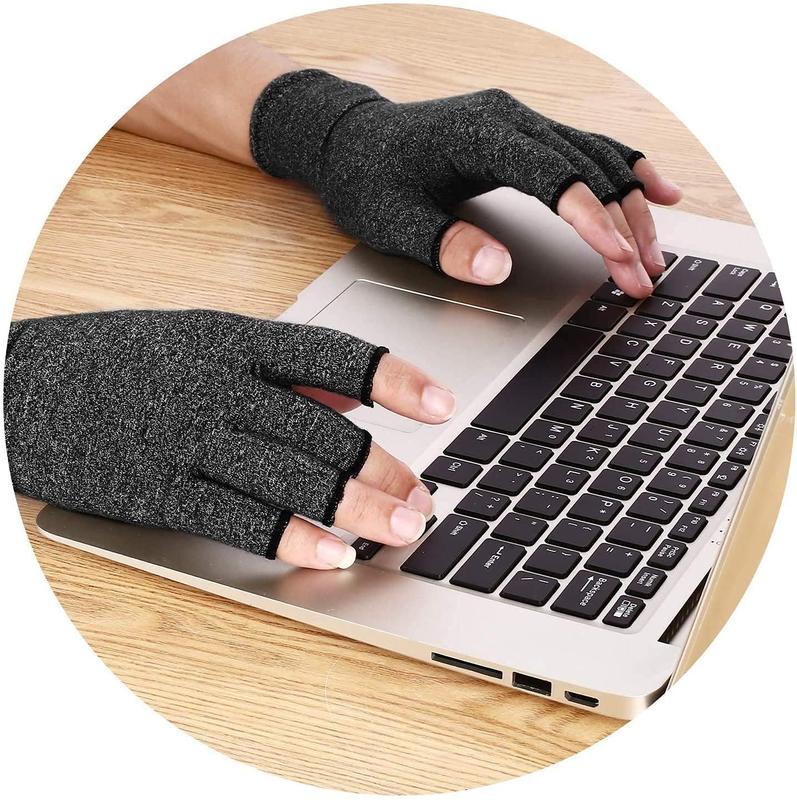 Copper Compression  Gloves.  Copper Infused Glove for  Hands, Arthritic Fingers, , Computer Typing, Hand Support. Fingerless for Women and Men