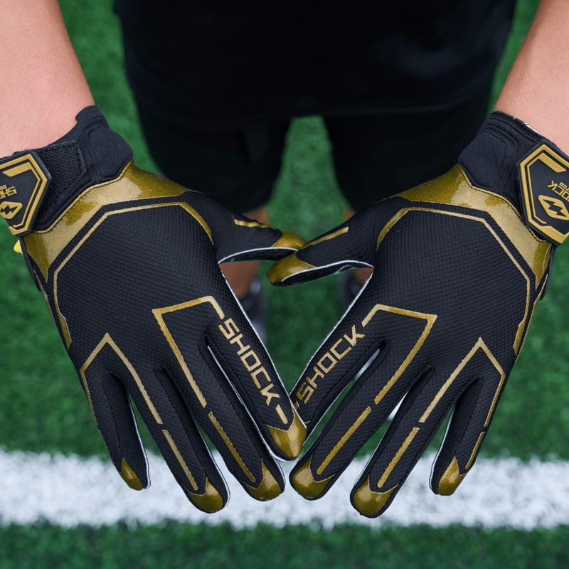 Black Gold Chain Showtime Receiver Gloves