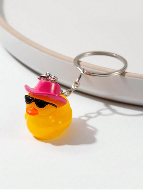 Cute Duck Design Keychain, 2024 Lovely Style Fashionable Duck Shaped Keychain for Women & Men, Trendy All-match Keychain for Birthday Gift