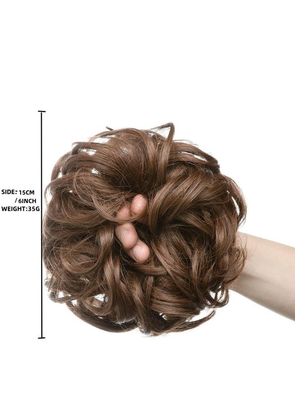 Women's Messy Bun Hair Extensions, Wavy and Curly Synthetic Hair Extensions, High Bun Ponytail Synthetic Hair Extensions