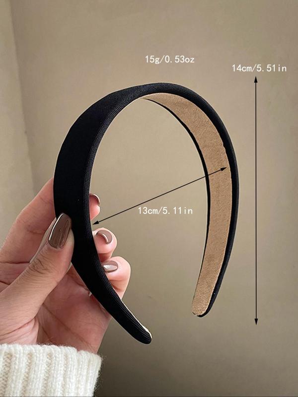 Solid Color Wide Band Hair Hoop, Elegant Hair Accessories for Women & Girls, Minimalist Headwear Suitable for Thick Hair