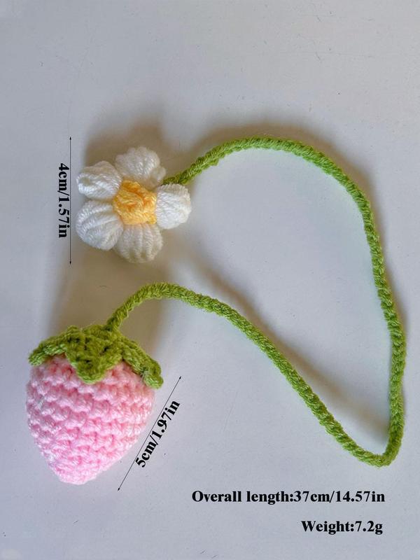 Cute Strawberry Design Keychain, Crochet Strawberry Keychain, Fashionable Keychain for Women & Girls, DIY Handmade Bag Accessories Decoration, Birthday Gift