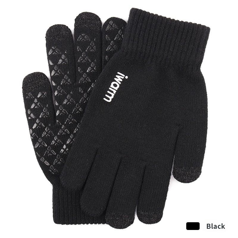 Iwarm loves warmth for men and women in autumn and winter, warm touch screen knitted gloves for couples, and cold resistant hands set