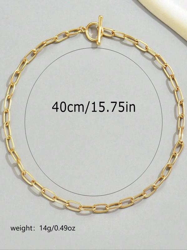 Women's Simple Ot Buckle Chain Necklace, Fashion Matching Necklace for Party, Daily Clothing Decor, Trendy All-match & Exquisite Jewelry for Birthday Gift