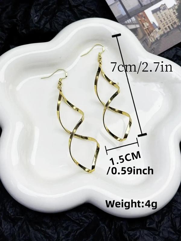 Women's Fashionable Spiral Shaped Dangle Earrings, Elegant Minimalist Dangle Earrings for Party, Daily Decor, Trendy All-match Vintage Jewelry As Birthday Gift