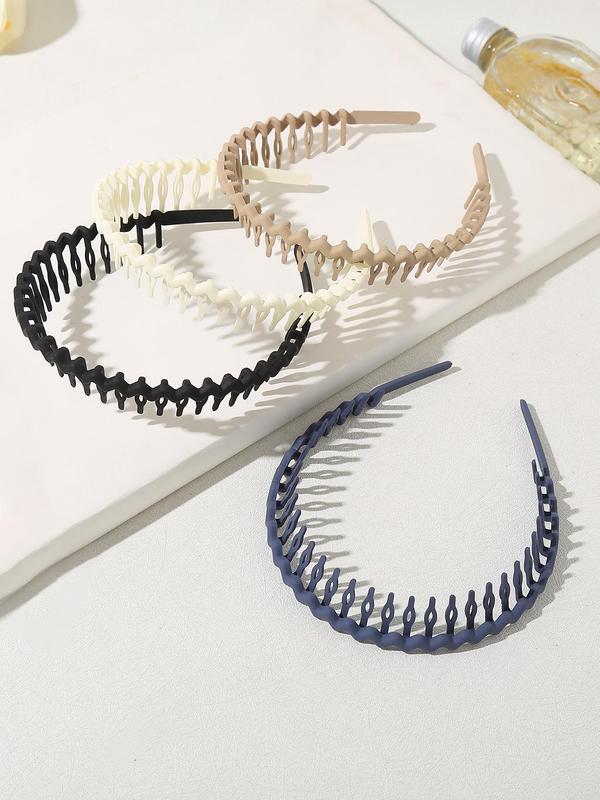 Solid Wave Design Hair Hoop with Teeth, Casual Versatile Hair Accessories for Women & Girls, Minimalist Headwear Suitable for Thick Hair