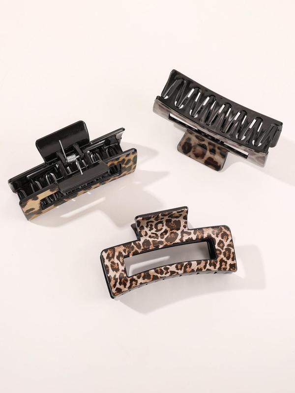 Leopard Pattern Hair Claws, Casual and Versatile Hair Accessories for Women, Minimalist Headwear Suitable for Thick Hair