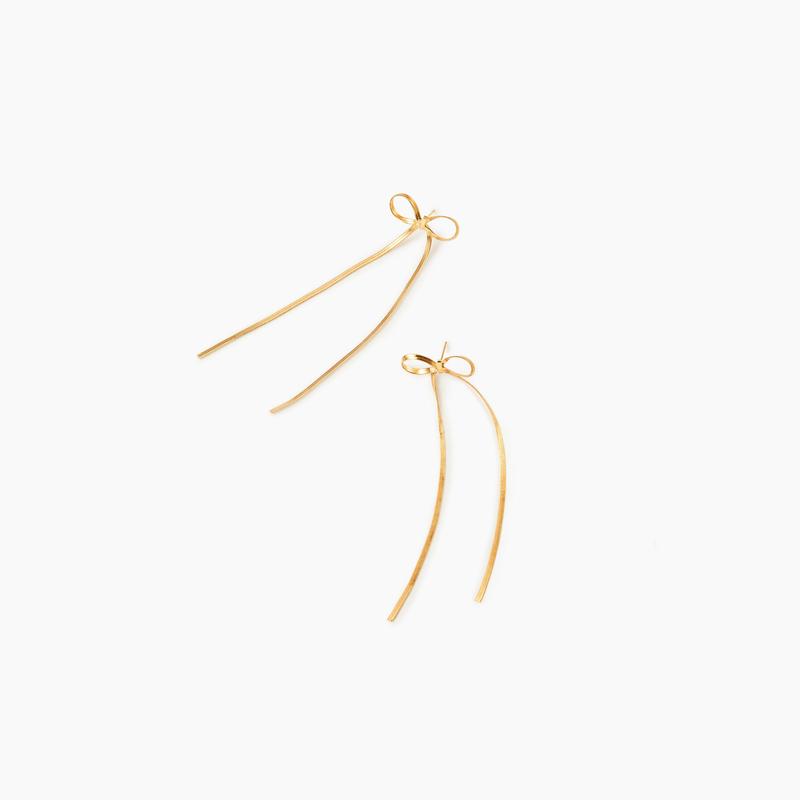 Cider [2 colors, size One Size-One Size] Bowknot Shaped Drop Earrings