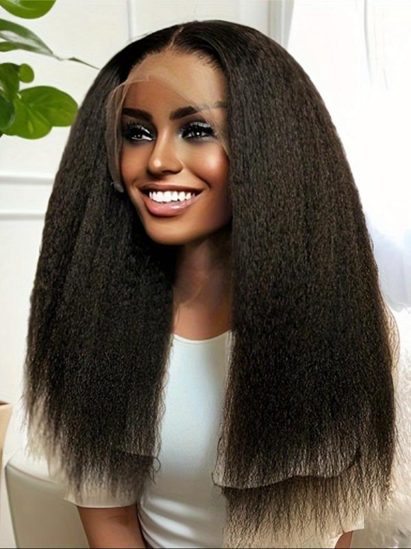 32 Inch Black Long Straight Hair Lace Front Wigs for Women, Hairstyles Black Girl, Summer Gorgeous Fluffy Wigs without Bangs, Synthetic Wigs for Party, Daily Use