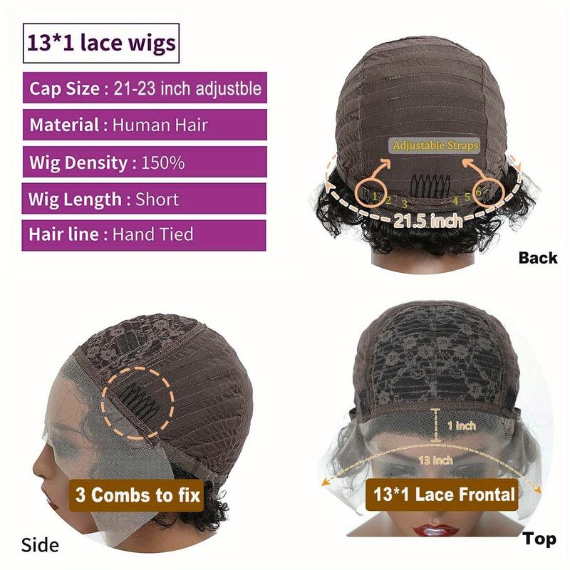 New Style Brown Short Curly Wigs Pixie Cut Lace Front Wigs 6 inch Human Hair 13X1 Pixie Cut Short Curly Burgundy Human Hair Wigs HD Lace Front Wigs Plucked Pixie Curly Wigs for Black Women 99j  wig hair  wigs