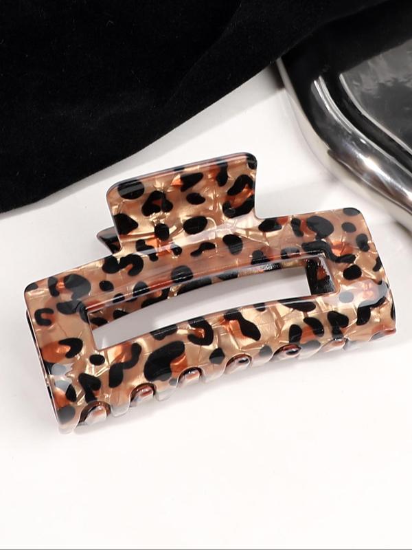 Leopard Pattern Hair Claw, Fashionable Hair Accessories for Women & Girls, Casual Versatile Hair Accessories for Daily Wear