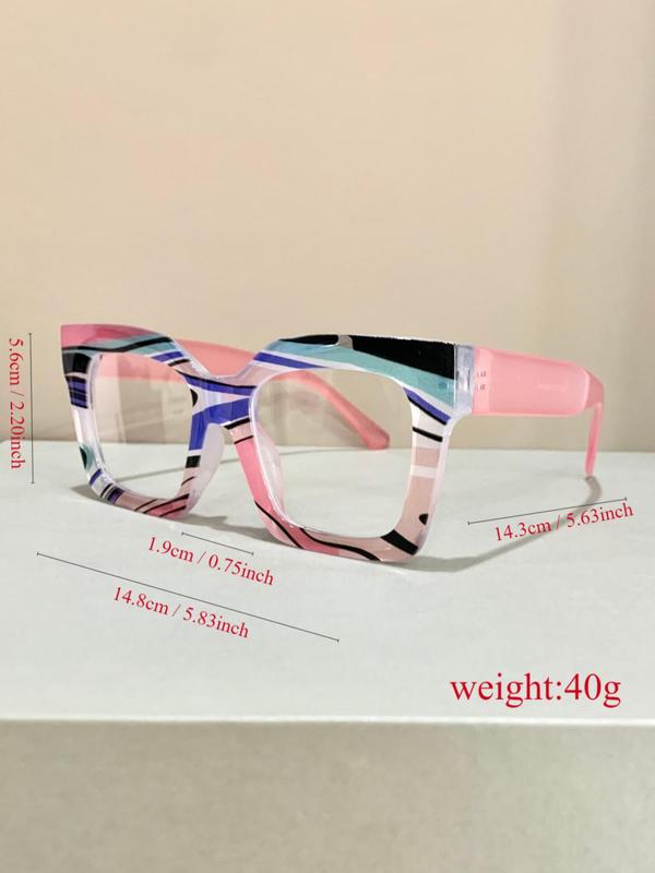 Trendy Casual Square Frame Eyeglasses for Women & Men, Fashion Eyeglasses for Work, Daily Clothing Decor, Perfect for Student Daily Use