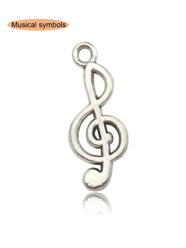 Retro Style Music Note & Guitar & Saxophone & Microphone & Organ Design Pendant, Creative DIY Jewelry for Women & Men, DIY Jewelry Accessories for Necklace & Bracelet Making