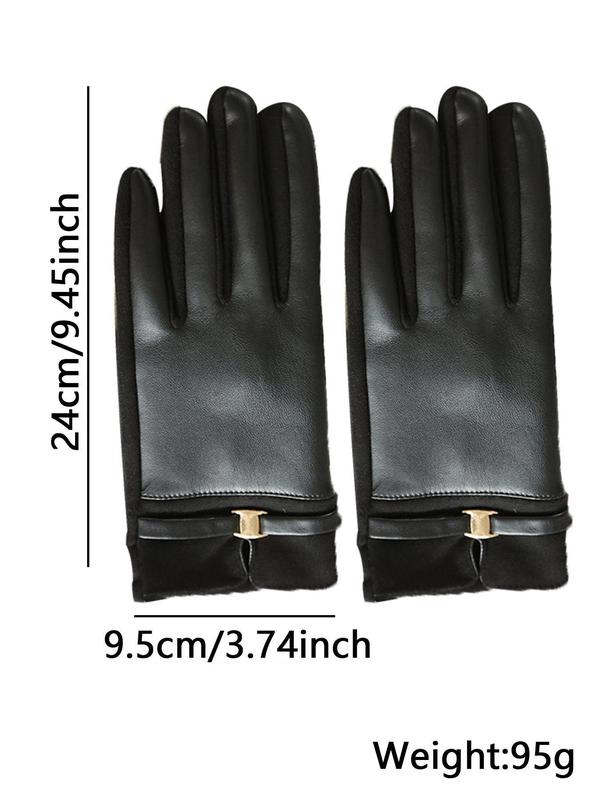 Women's Solid Color Touch Screen Gloves, Casual Trendy Warm Gloves for Fall & Winter, Fashionable Gloves for Women for Daily Use