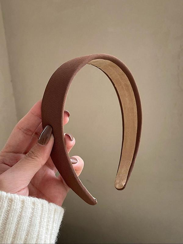 Solid Color Wide Band Hair Hoop, Elegant Hair Accessories for Women & Girls, Minimalist Headwear Suitable for Thick Hair