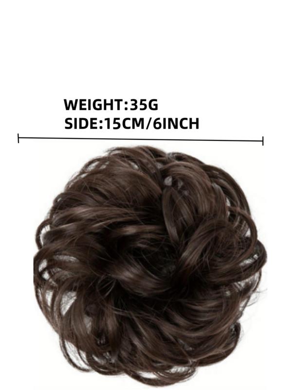 Women's Messy Bun Hair Extensions, Wavy and Curly Synthetic Hair Extensions, High Bun Ponytail Synthetic Hair Extensions