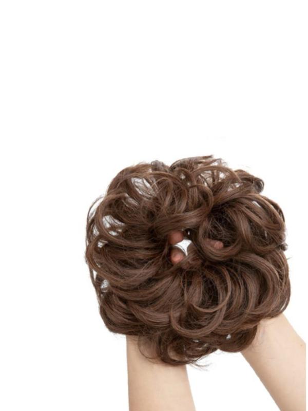 Women's Messy Bun Hair Extensions, Wavy and Curly Synthetic Hair Extensions, High Bun Ponytail Synthetic Hair Extensions