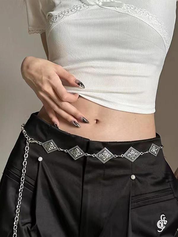 Women's Fashion Geometric Design Chain Belt, Boho Style Vintage Chain Belt for Women & Girls, Fashion Belt for Party, Daily Clothing Decor, Trendy Exquisite Belt for Gift