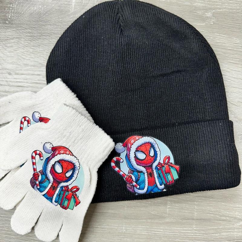 Spider Beanie Hat and Gloves Holiday Set