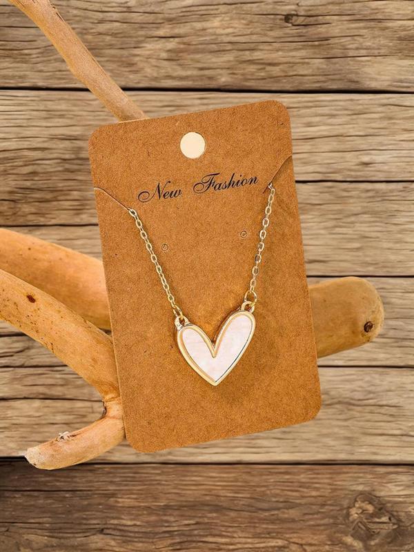 Women's Cute Trendy Pendant Necklace with Heart Design for Gift, Elegant Necklace for Daily & Party Decoration, Fashion Accessories As Gift without Box Gift