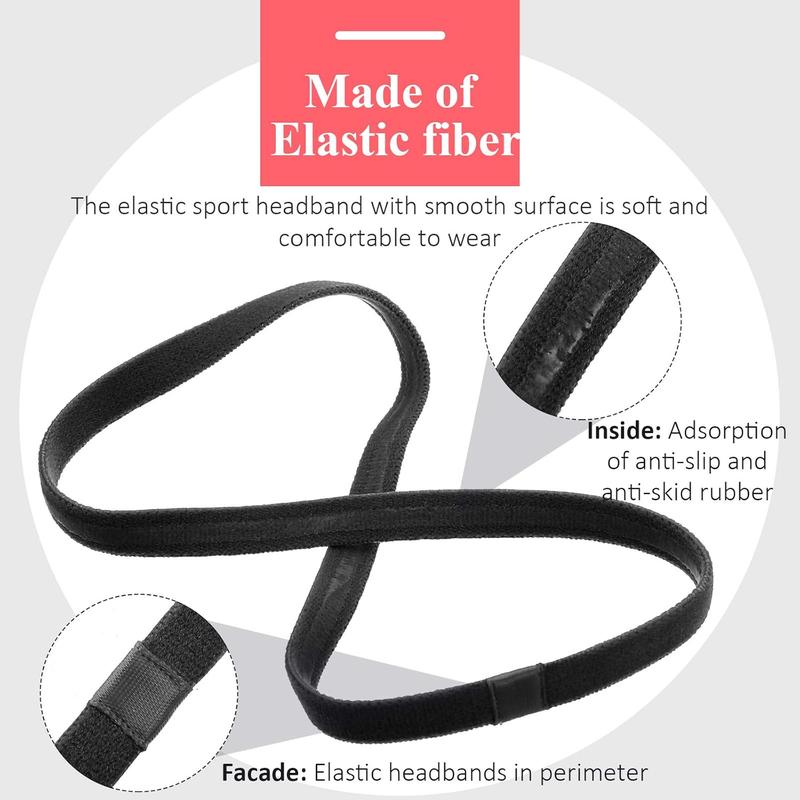 4 Pieces Elastic Sports Headbands Thick Non-Slip Hair Bands for Women and Men