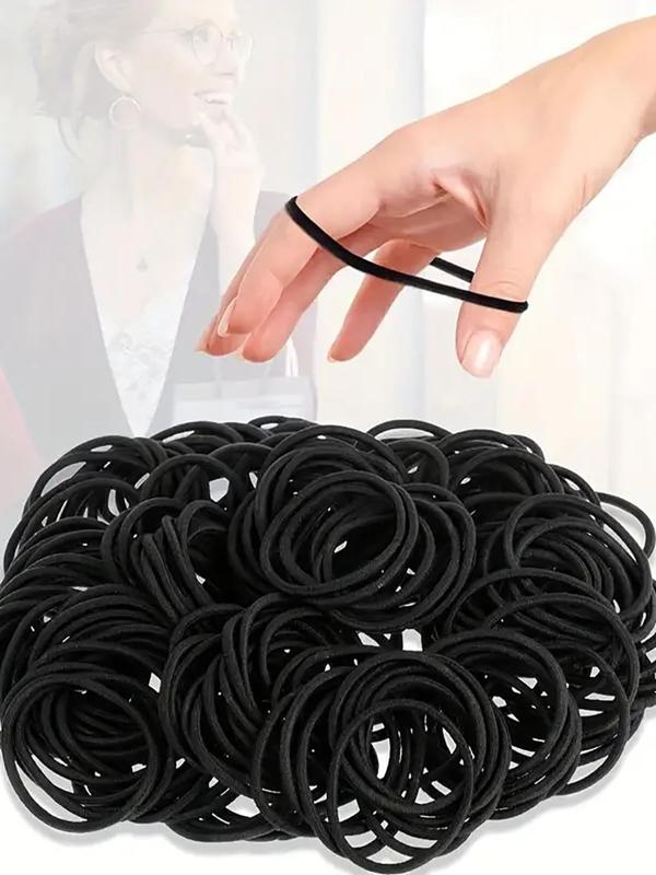 Solid Color Hair Tie (100pcs), High Stretch Durable Hair Tie, Durable Hair Accessories for Women & Girls, Minimalist Headwear Suitable for Thick Hair